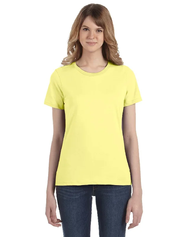 Hurry In Anvil Ladies Fashion Fit T-Shirt | Spring Yellow