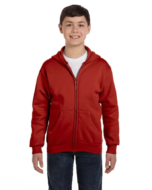 Buy More, Save More Hanes Youth 50/50 Full-Zip Hoodie Sweatshirt | Deep Red