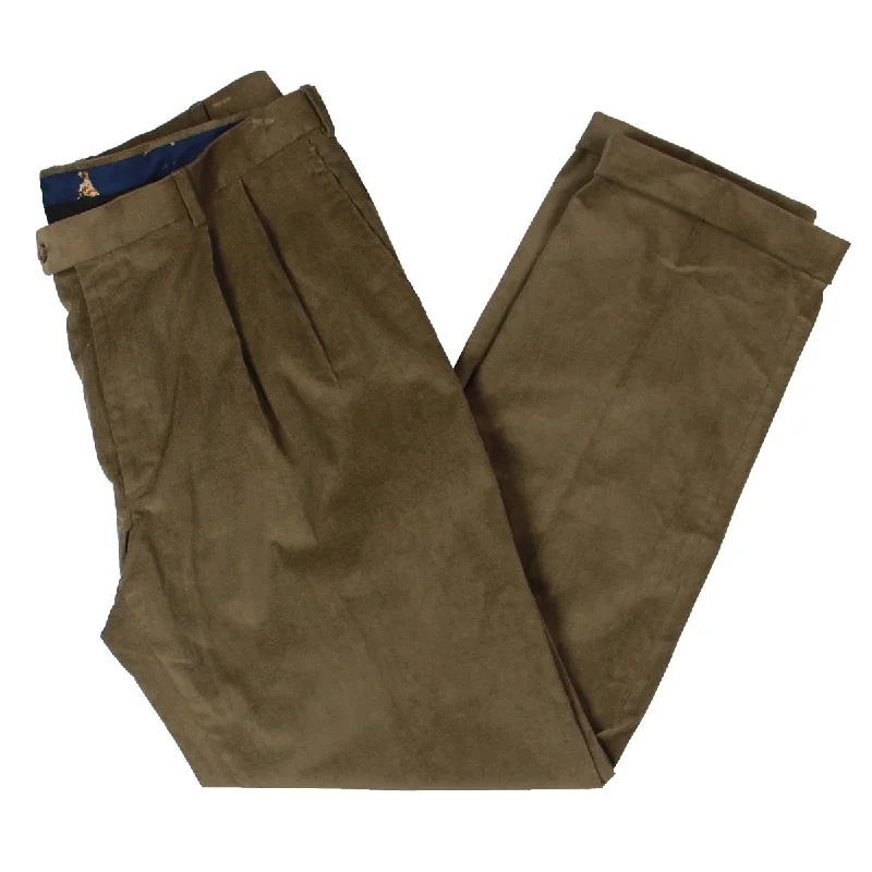 Grand Opening Sale Mens Pleated Classic Fit Corduroy Pants