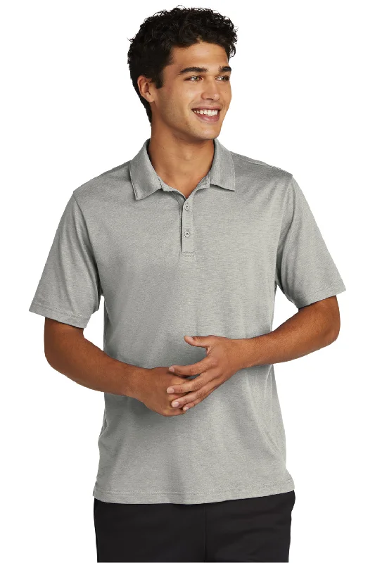 Sneak Peek Sale Sport-Tek Mens Strive Moisture Wicking Short Sleeve Polo Shirt - Silver Grey Sneak Peek Sale Sport-Tek Mens Strive Moisture Wicking Short Sleeve Polo Shirt - Silver Grey