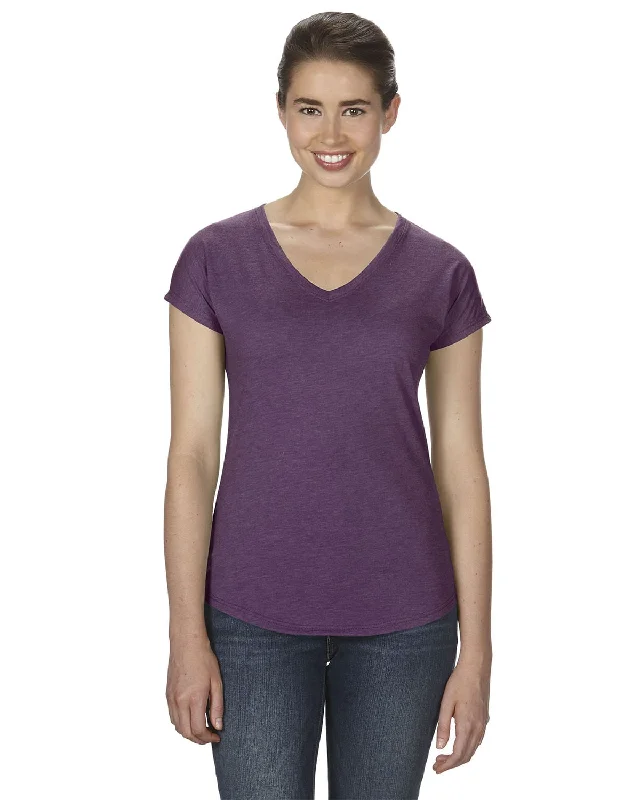 Fantastic Savings Anvil Ladies Triblend V-Neck T-Shirt | Hth Aubergine
