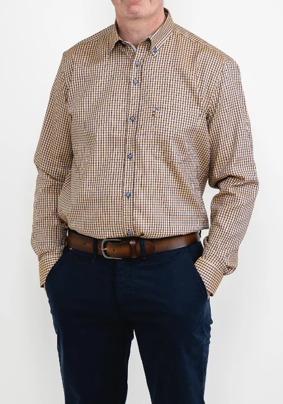 Can't Be Beat Andre Owen Check Shirt, Gold & Blue