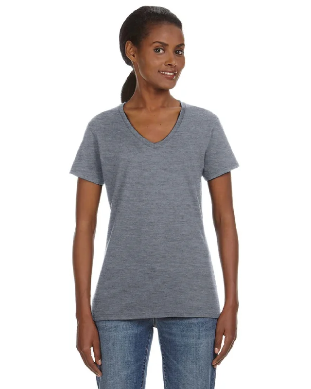 Value Deals Anvil Ladies Lightweight V-Neck T-Shirt | Heather Graphite