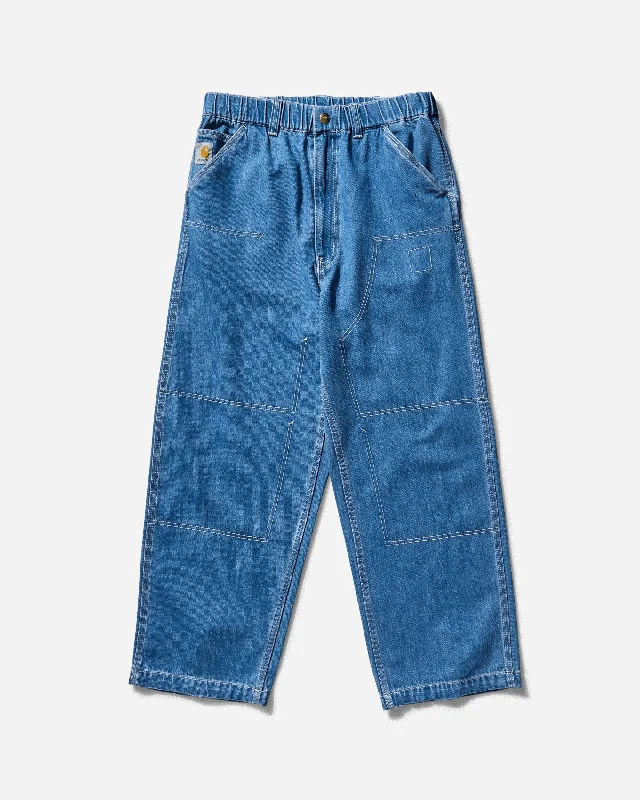 Bonus Offer Men's INVINCIBLE Removed Pocket Double Knee Pants Blue (Stone Washed)