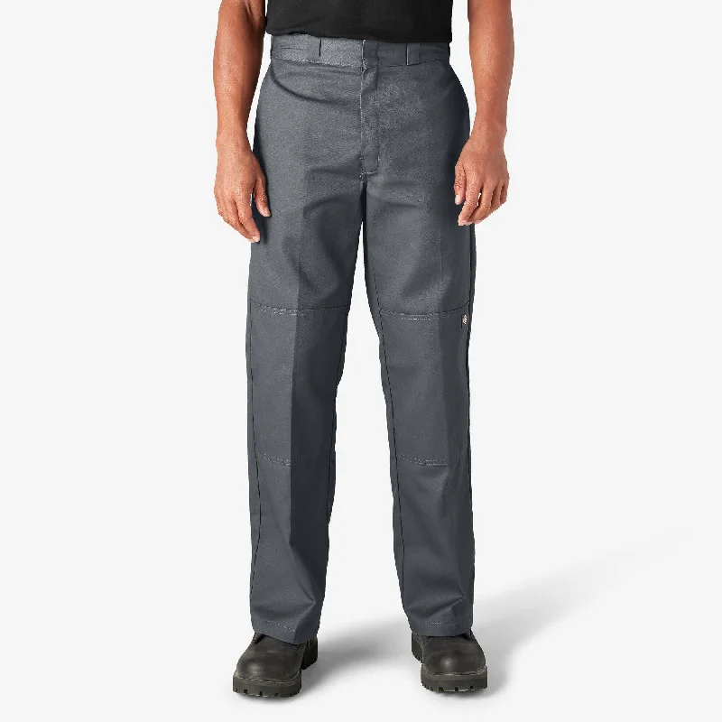 Weekend Special Loose Fit Double Knee Work Pants, Charcoal Gray
