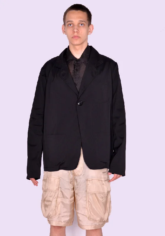 Weekend Deals That Spark EDWARD CUMING SS23-B04 POPLIN BLAZER BLACK