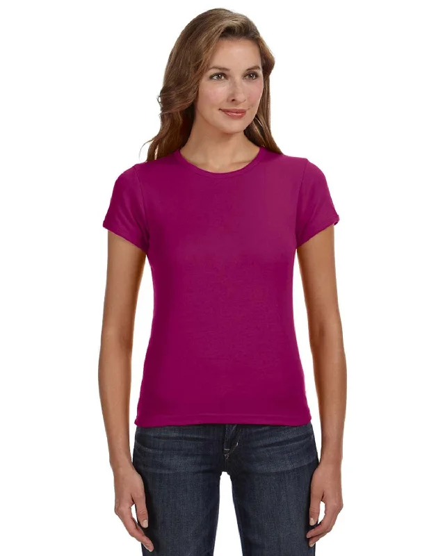 Final Markdown Anvil 1x1 Rib Scoop Neck T-Shirt | Raspberry
