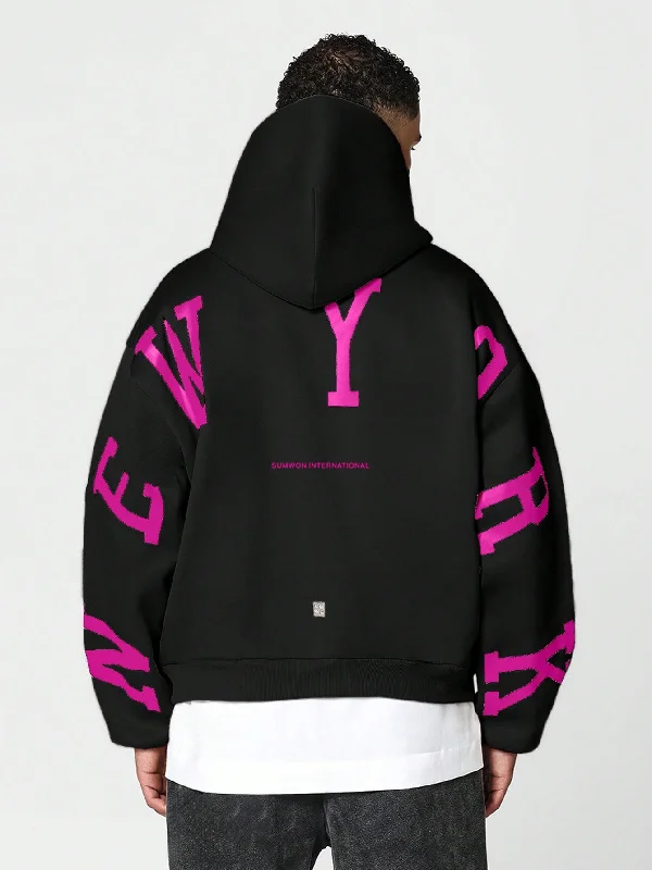Weekend Discounts to Relish Overhead Hoodie With Back New York Graphic Print