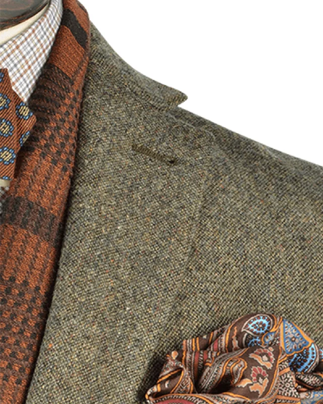 New Markdowns Olive Green Wool Donegal Jacket