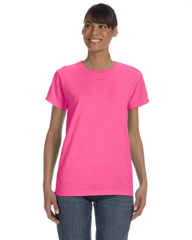 Steal Deal Comfort Colors Ladies Garment-Dyed T-Shirt | Neon Pink