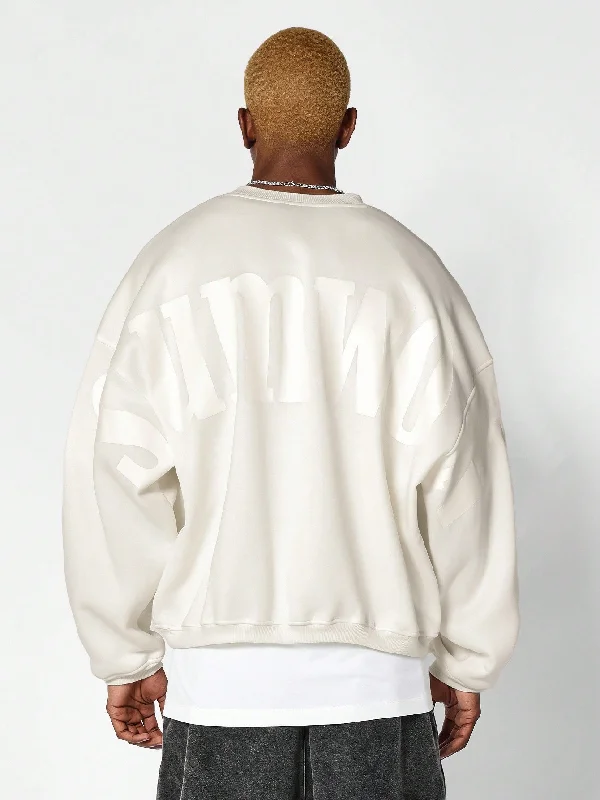 Referral Discount Oversized Crew Neck Sweatshirt With Graphic Print