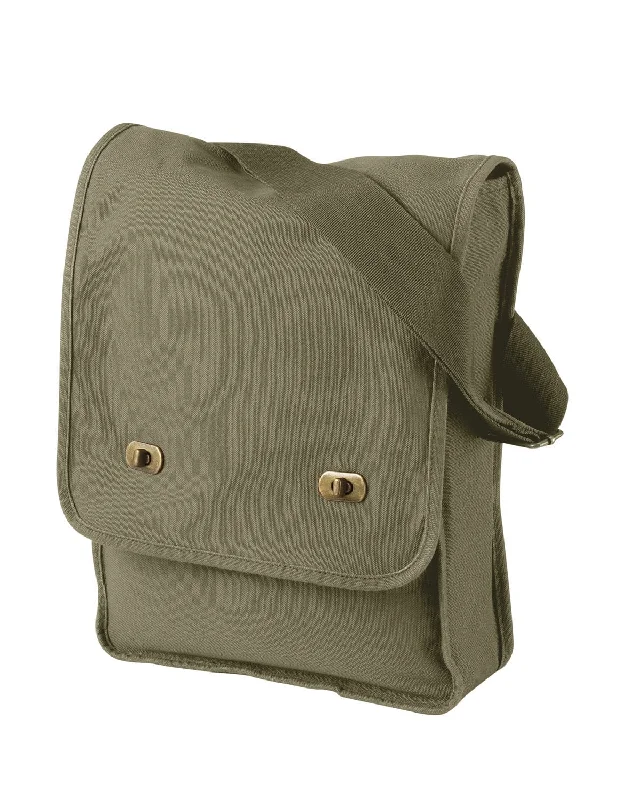 Hurry In Authentic Pigment Pigment-Dyed Canvas Field Bag | Khaki Green
