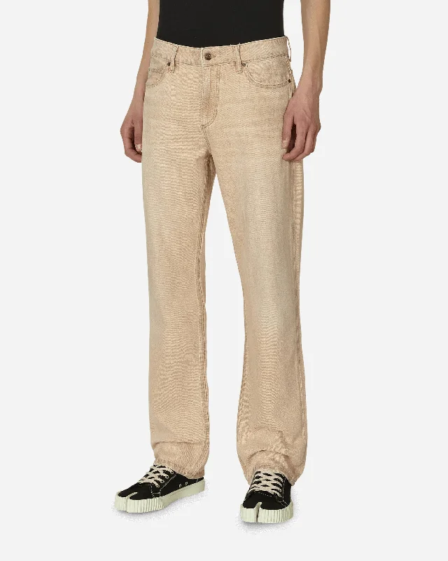 Mega Sale Vintage Denim Straight Leg Pants Beige