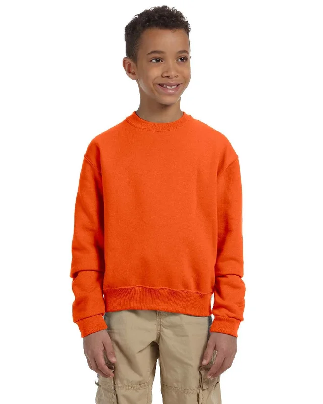 Special Offer Jerzees Youth Light-Weight Crewneck Sweatshirt | Safety Orange