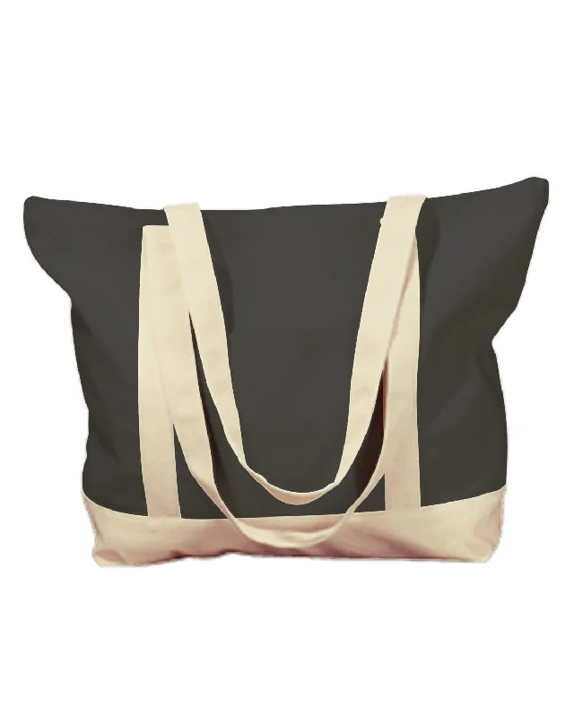 Super Savings BAGedge Canvas Boat Tote | Black/ Natural