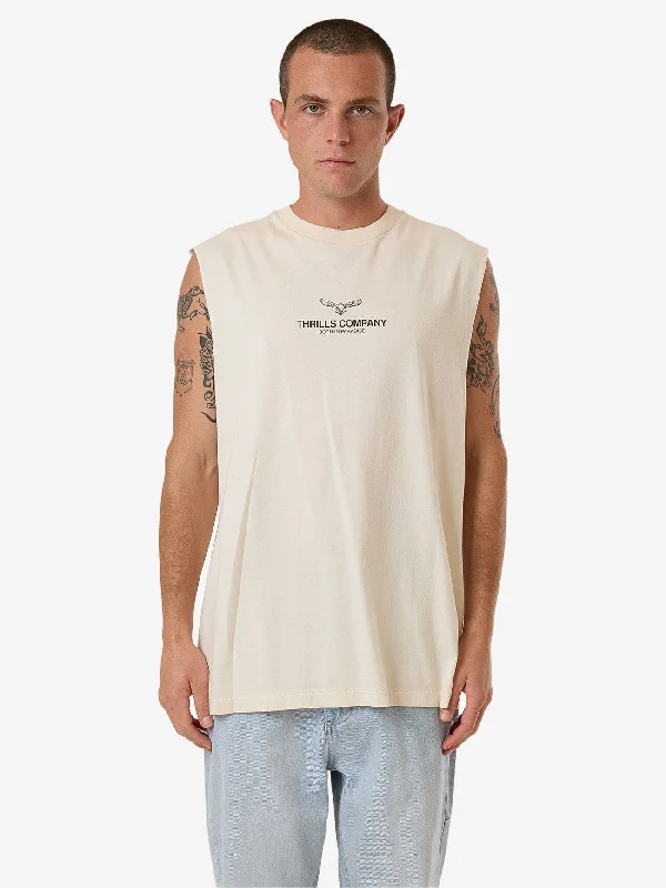 Bargain Bin Emblem Merch Fit Muscle Tee - Unbleached