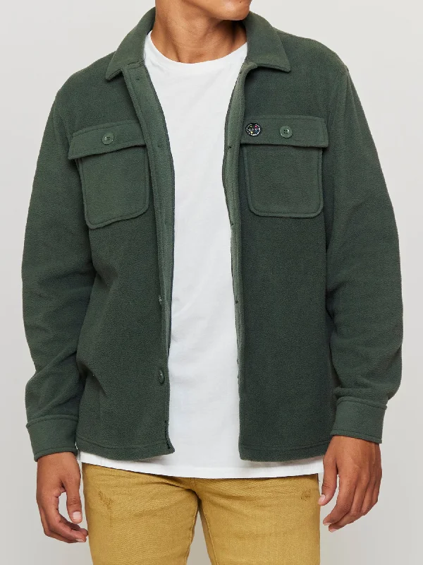 Weekend Deals That Excite Polar Fleece Shacket in Green