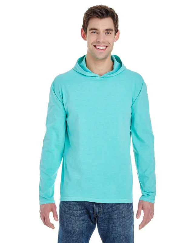 Special Offer Comfort Colors Heavyweight Long Sleeve Hooded T-Shirt | Chalky Mint