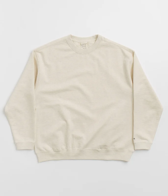 Steals and Deals Snow Peak Recycled Cotton Crewneck Sweatshirt - Oatmeal