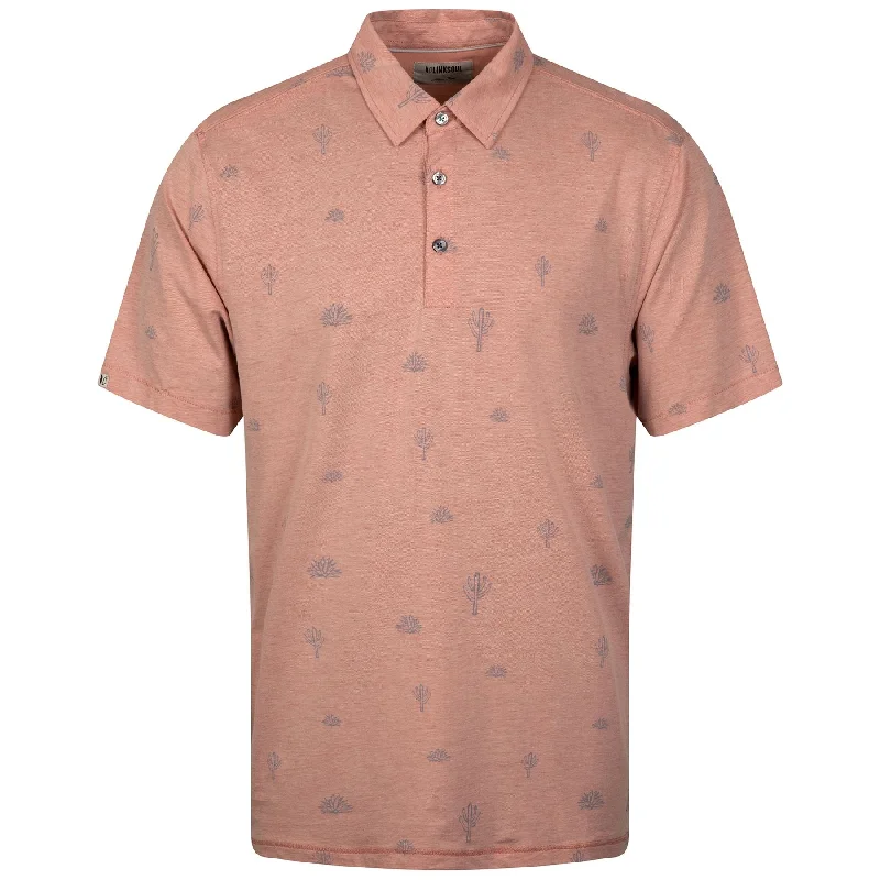 Savings Event Astoria Cactus Print Polo Light Coral Oak - SS24