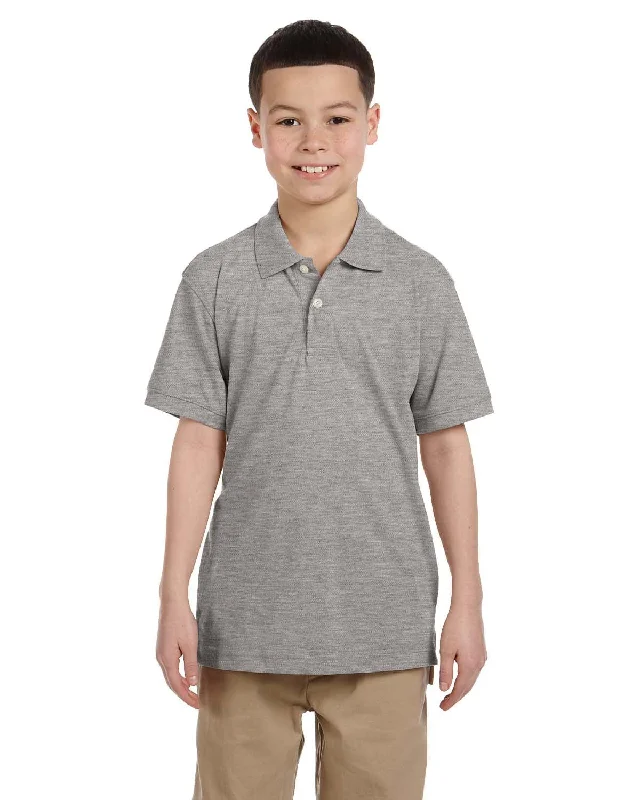 Seasonal Clearance Harriton Youth Easy Blend Polo Shirt | Grey Heather