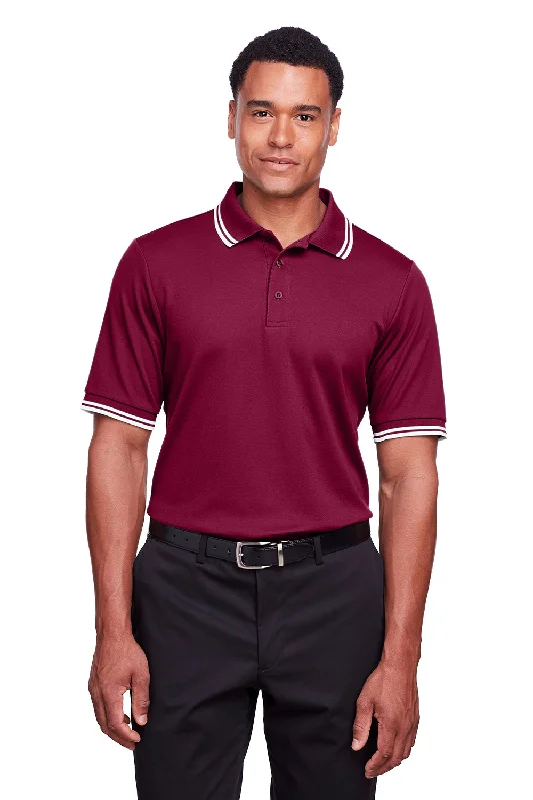 Massive Deals Devon & Jones Mens CrownLux Performance Moisture Wicking Short Sleeve Polo Shirt - Burgundy/White Massive Deals Devon & Jones Mens CrownLux Performance Moisture Wicking Short Sleeve Polo Shirt - Burgundy/White
