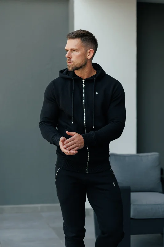 Weekend Shopping Made Better FS Black / Silver Full Zip Hoodie with Pockets - FSH1247 Weekend Shopping Made Better FS Black / Silver Full Zip Hoodie with Pockets - FSH1247