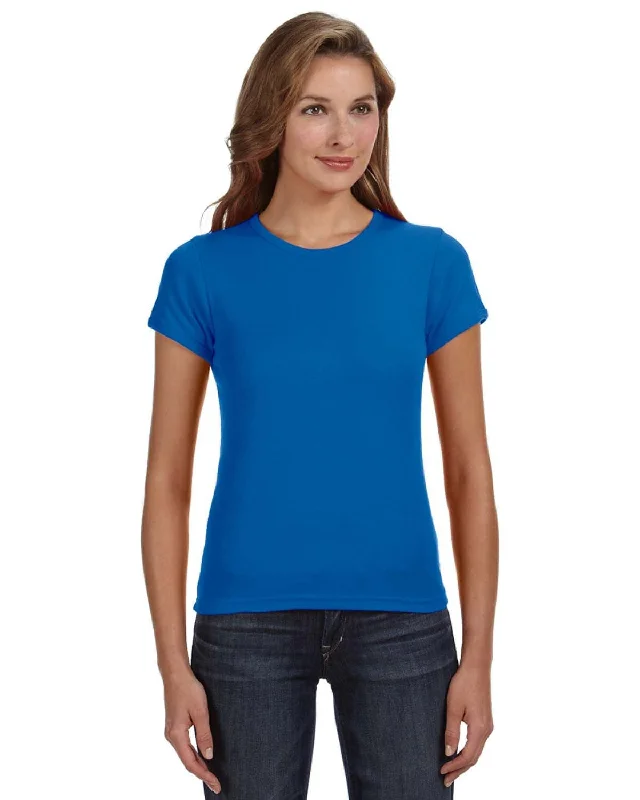 Hurry In Anvil 1x1 Rib Scoop Neck T-Shirt | Royal Blue