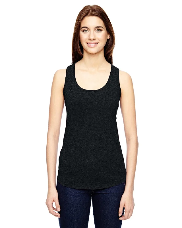 Quick Deals Anvil Ladies Triblend Racerback Tank | Black