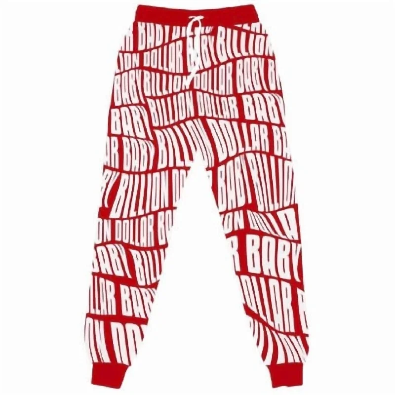 Weekend Deals That Impress Men's Baby All Over Print Joggers In Red