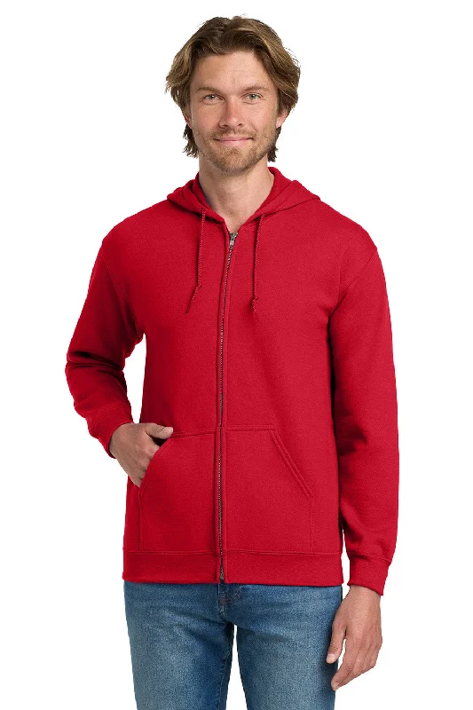 Lowest Price Gildan Mens Pill Resistant Full Zip Hooded Sweatshirt Hoodie w/ Pockets - Red Lowest Price Gildan Mens Pill Resistant Full Zip Hooded Sweatshirt Hoodie w/ Pockets - Red