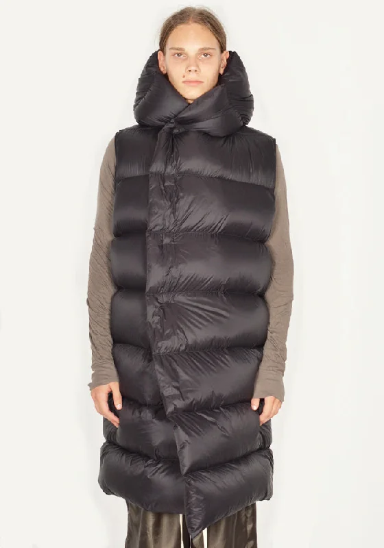 Weekend Discounts to Delight RICK OWENS MEN RU02C7999 NPD3 SLEEVELESS HOODED LINER COAT BLACK Weekend Discounts to Delight RICK OWENS MEN RU02C7999 NPD3 SLEEVELESS HOODED LINER COAT BLACK