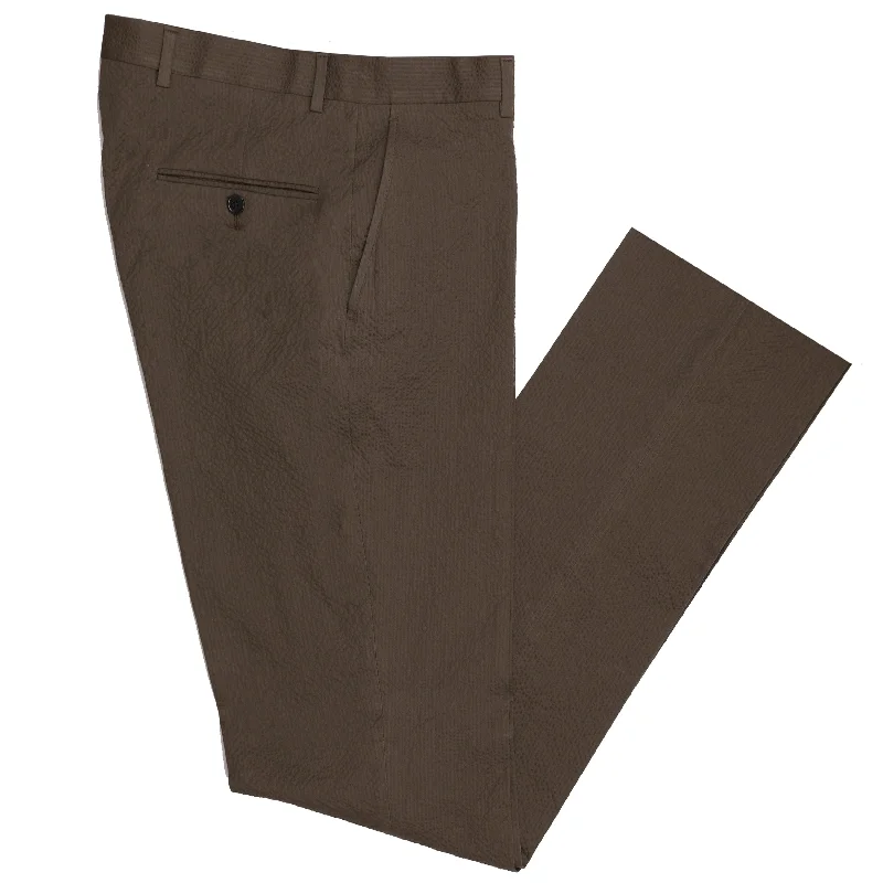 Limited Time Chicory Brown Seersucker Stretch Pant
