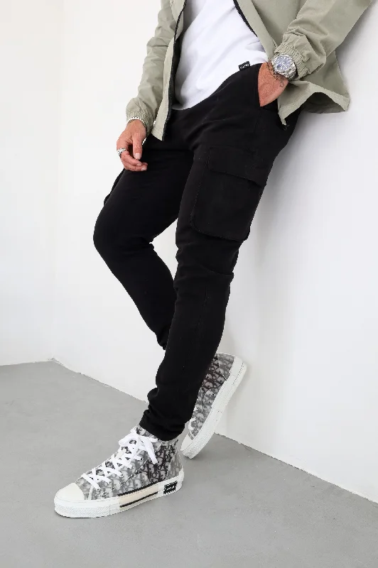 Mega Discount Capo DYED Cotton Cargo Pant - Black