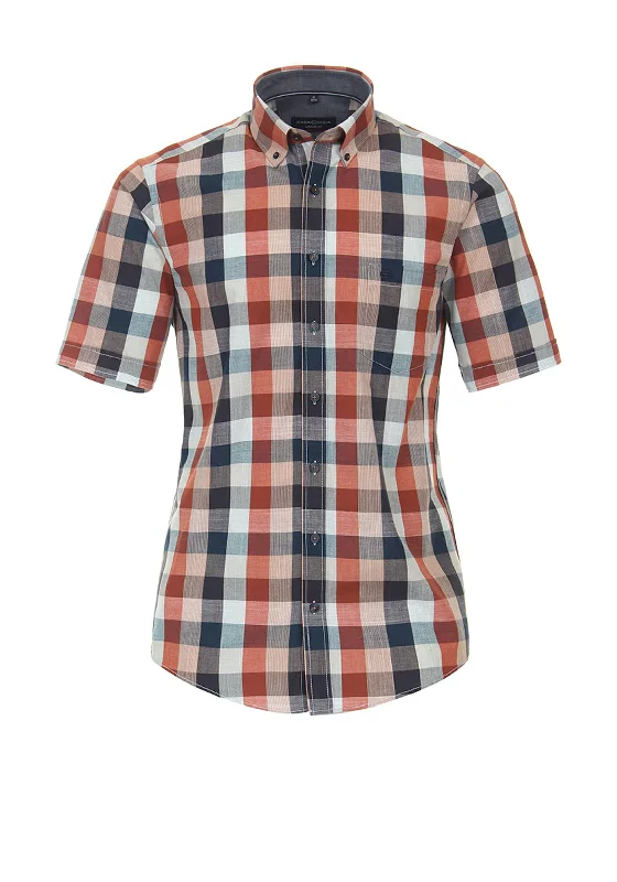 Extra Savings Casa Moda Short Sleeve Check Shirt, Blue Multi