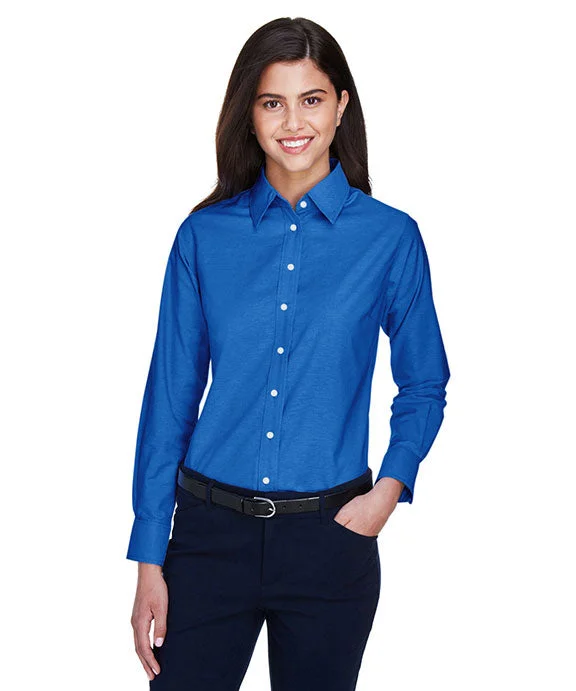 Exclusive Savings M600W - Harriton Ladies Long-Sleeve Oxford with Stain-Release