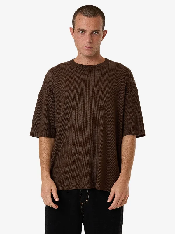 Bargain Prices Arts & Industrial Box Fit Oversize Short Tee - Postal Brown