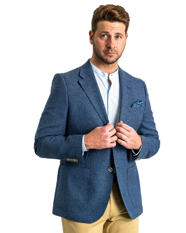 Take Advantage Blue Reda Super 110s Basketweave Jacket