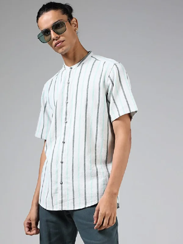 Warehouse Sale ETA Off White Striped Cotton Resort-Fit Shirt