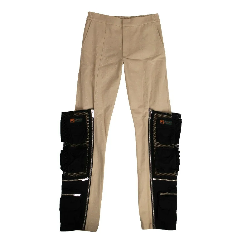 Deal Dash Men's Beige Side Pocket Pants