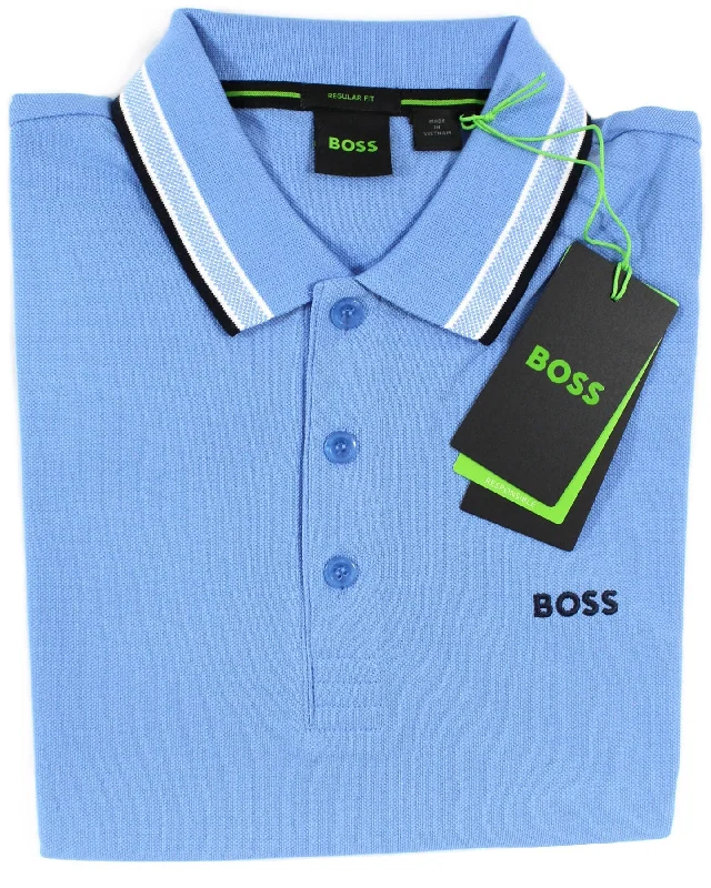 Pay Less Hugo Boss Polo Shirt Regular Fit Blue Stretch Cotton S