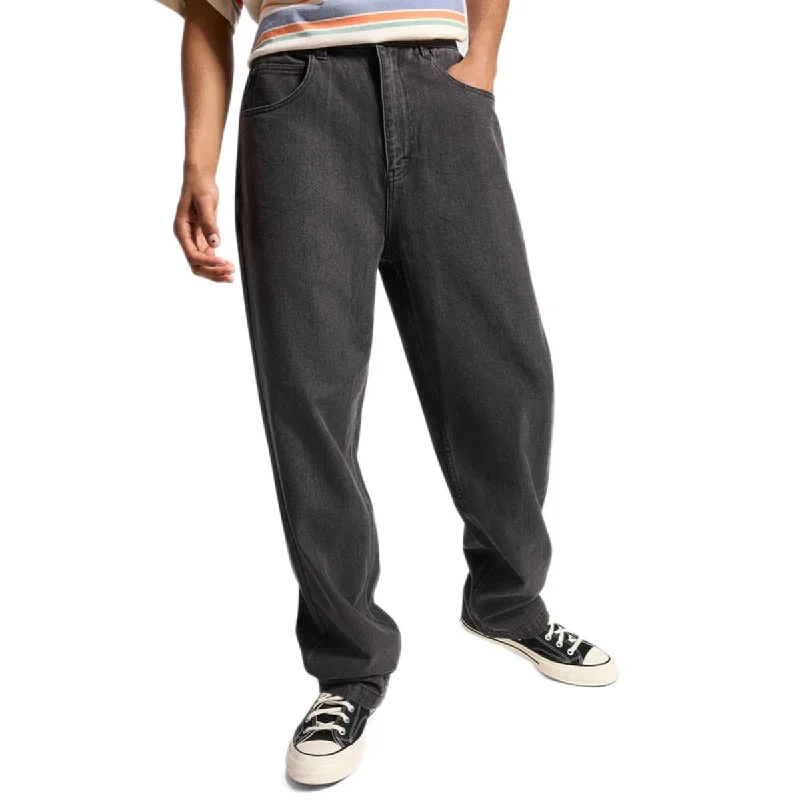 While Supplies Last Converse Open Hem Baggy Denim Pants - Washed Black