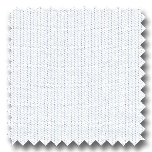 Half Price Light Blue Pinstripe 200 2Ply Broadcloth - Custom Dress Shirt