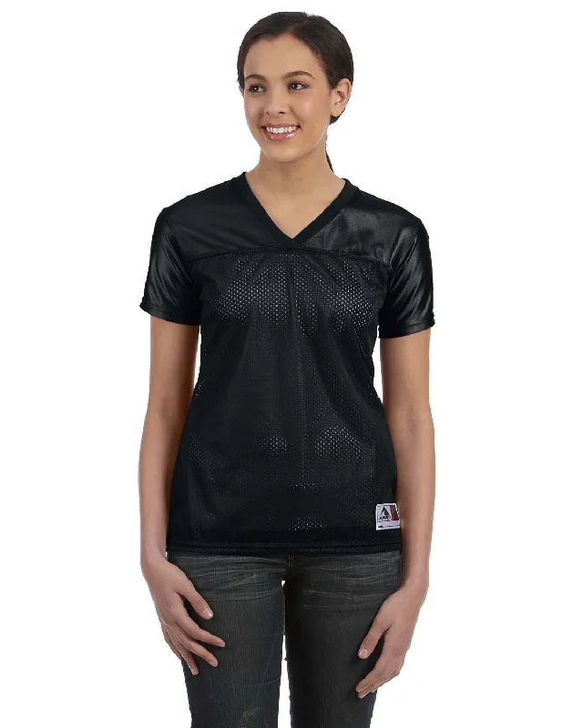 Weekend Deals You Can't Resist Augusta Ladies Junior Fit Replica Football T-Shirt | Black