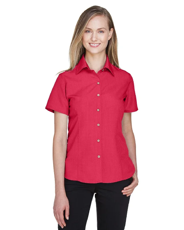 Crazy Deals Harriton Ladies Barbados Textured Camp Shirt | Parrot Red