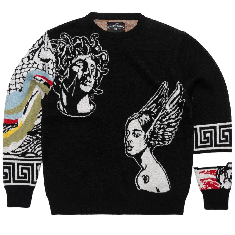 Savings Bonanza F405 Paradise Lost Knit Sweater - Black