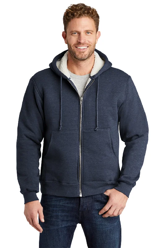 Online Deal CornerStone Mens Water Resistant Fleece Full Zip Hooded Sweatshirt Hoodie w/ Pockets - Navy Blue Online Deal CornerStone Mens Water Resistant Fleece Full Zip Hooded Sweatshirt Hoodie w/ Pockets - Navy Blue