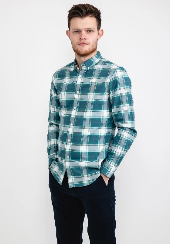 Super Deal Farah Brewer Check Long Sleeve Shirt, Ocean