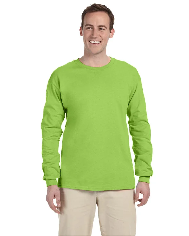 Huge Discounts Fruit of the Loom Lightweight Long Sleeve T-Shirt | Neon Green