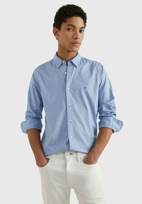 Don't Wait Tommy Hilfiger Soft Mini Print Shirt, Cloudy Blue